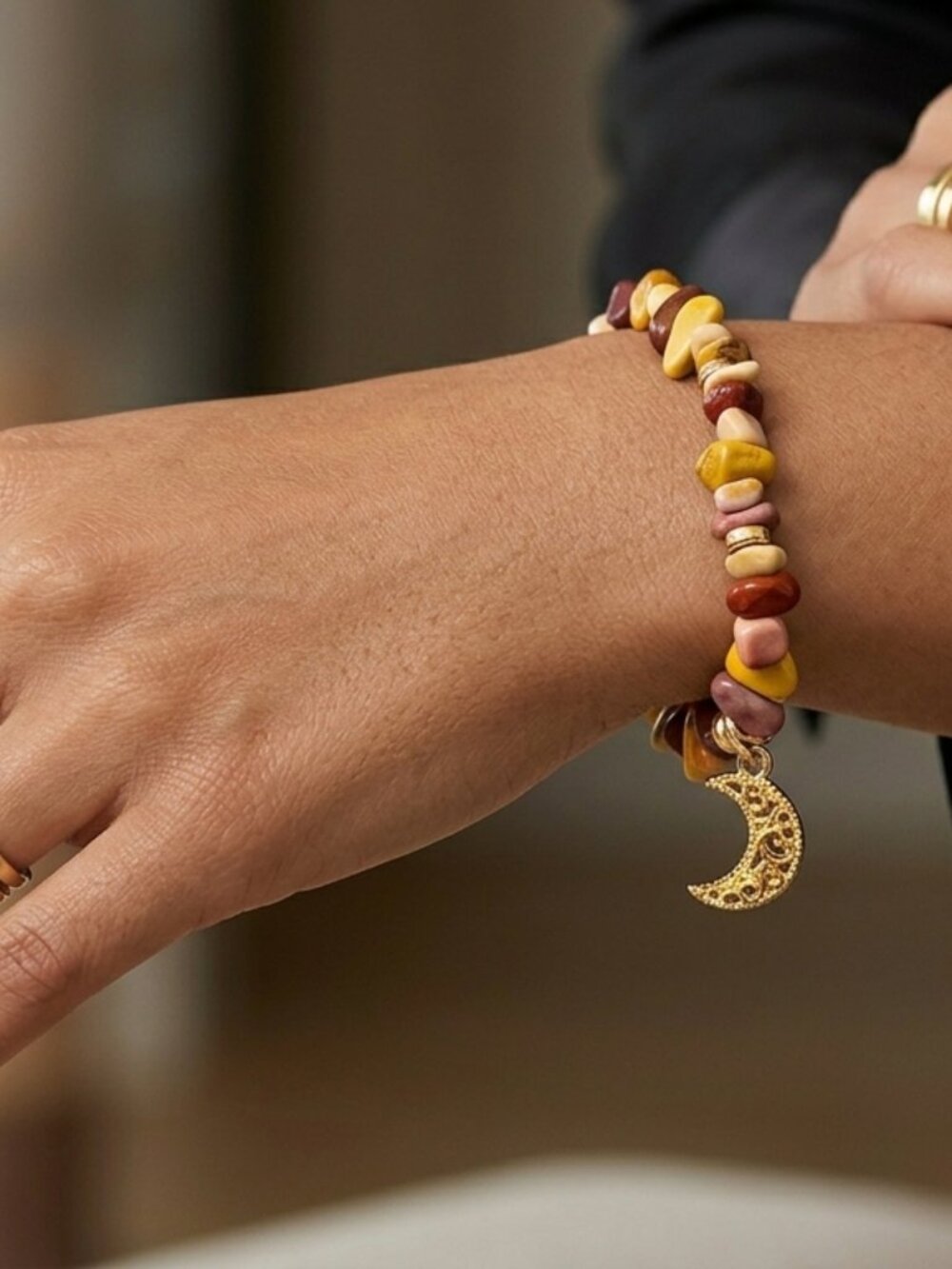 Designs by Forte | Celestial Mookaite Jasper Moon Stretch Bracelet